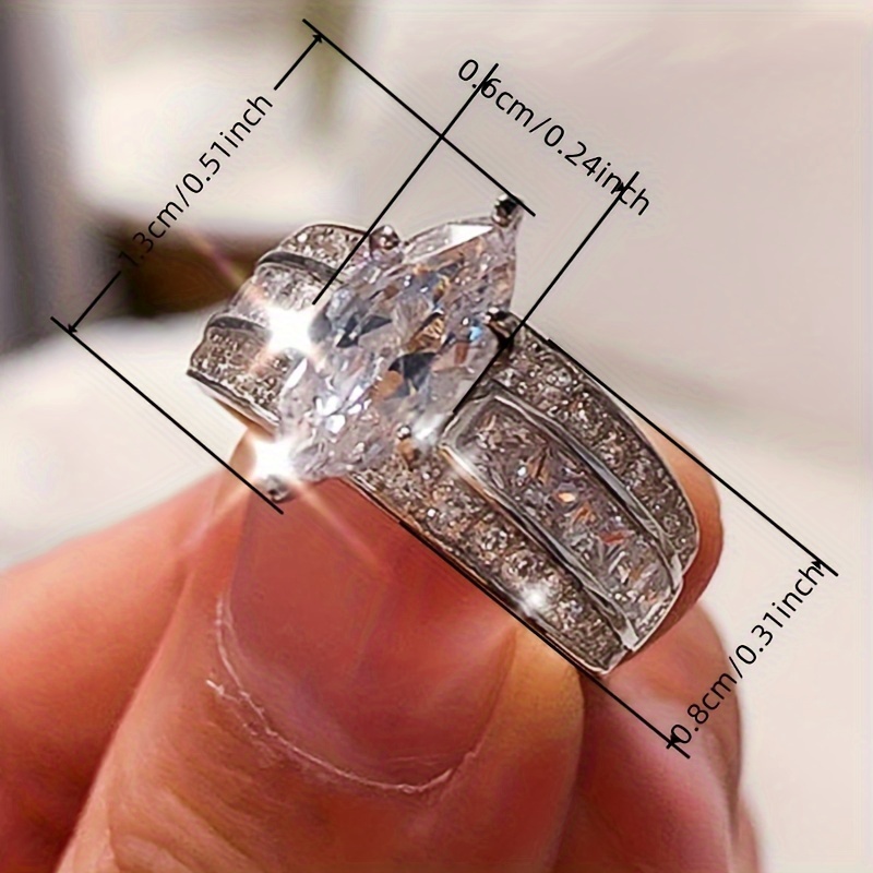 Sophisticated Copper Horse Eye CZ Bridal Ring